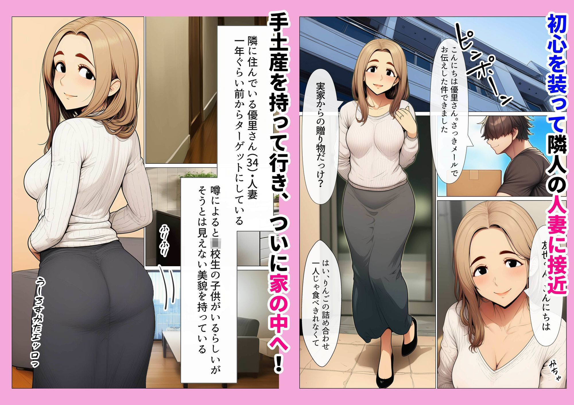 奥手のふりしてNTR成功！隣に住んでる美人主婦（34）は案外チョロかったw_001