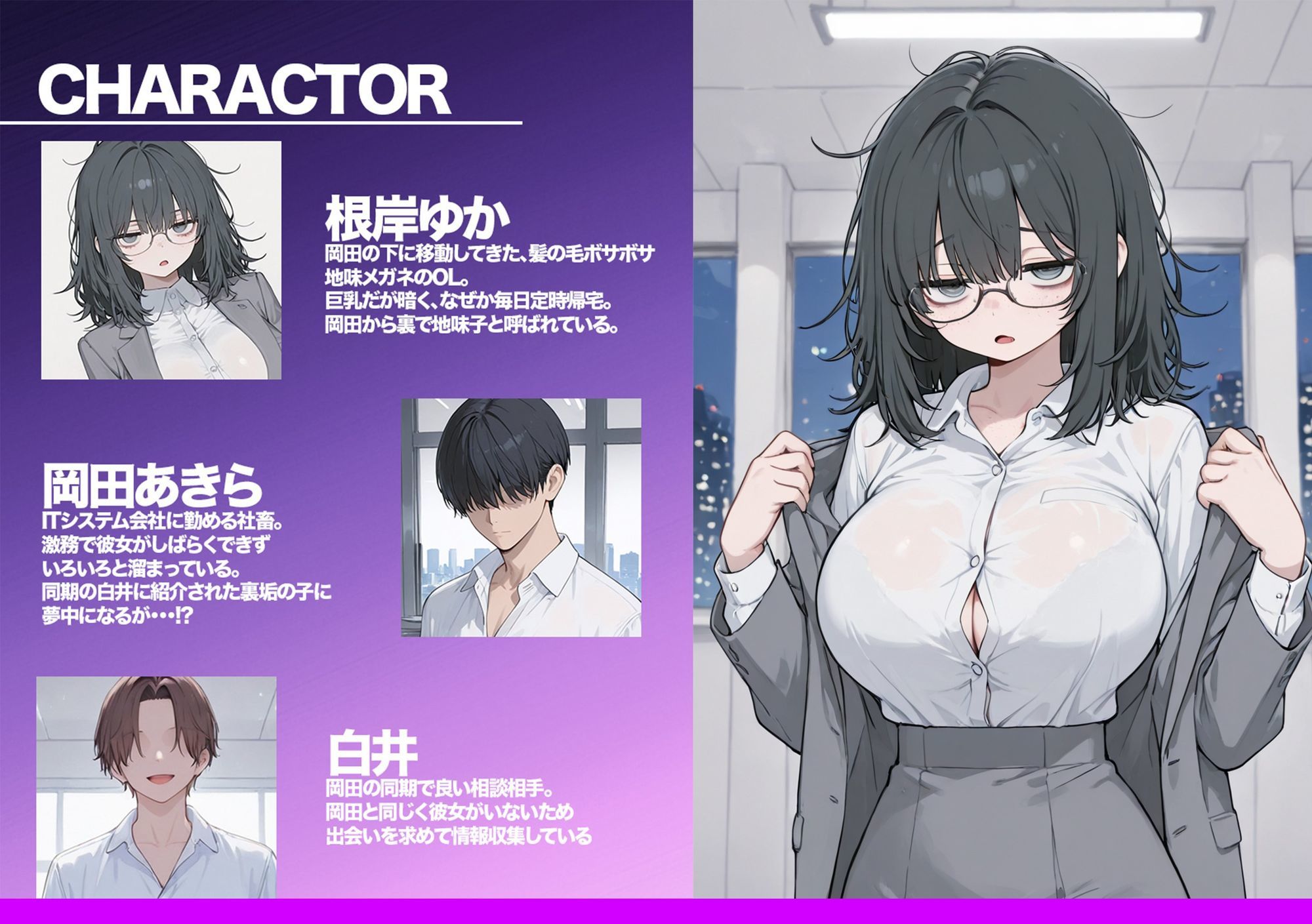 地味ブスな爆乳後輩は実は人気裏垢配信者！？俺専用になり社内でハメ倒した話_001