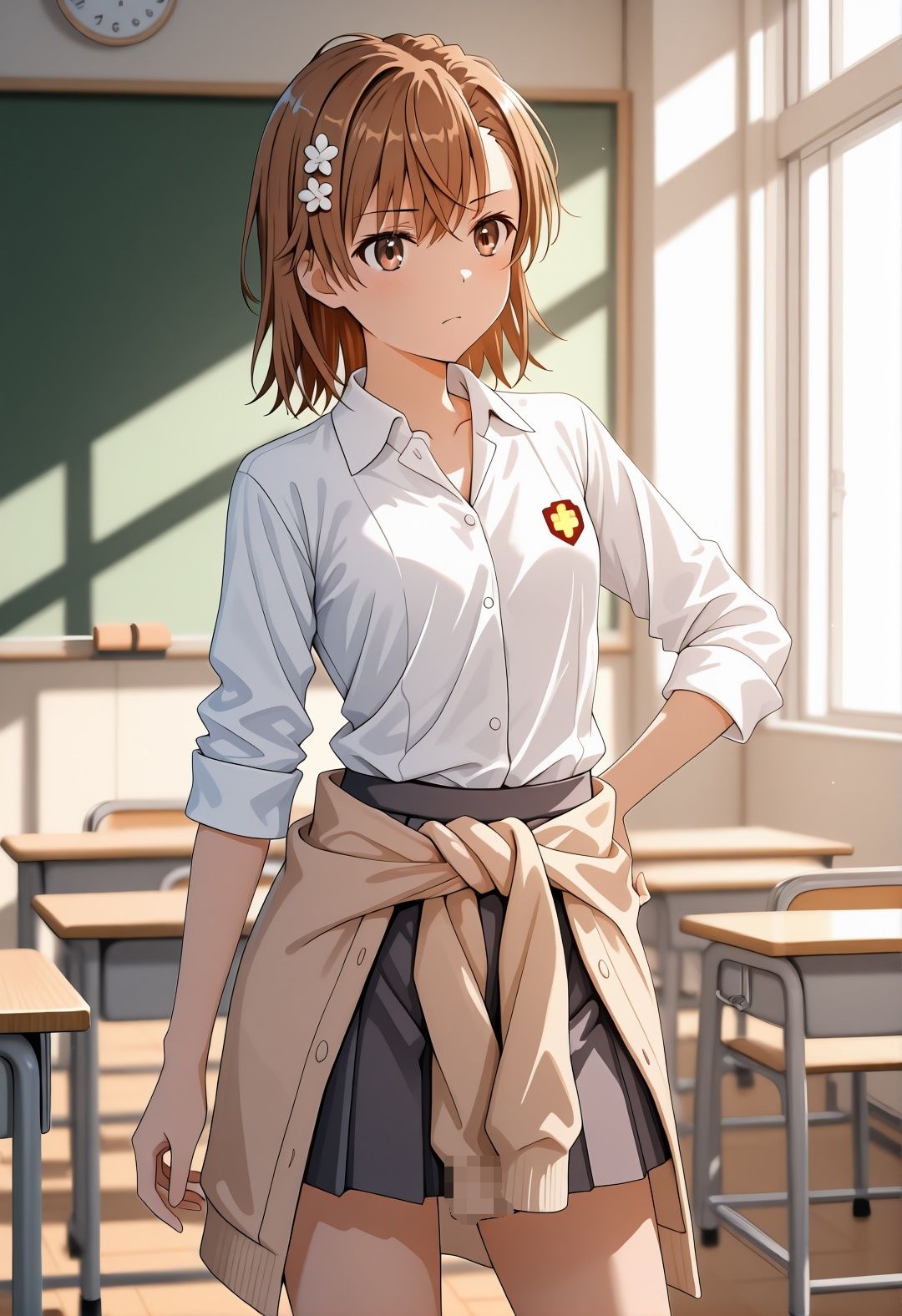 美〇が学校でエロい目に遭う超〇磁砲パロディ-制服・スク水・緊縛中出し_001
