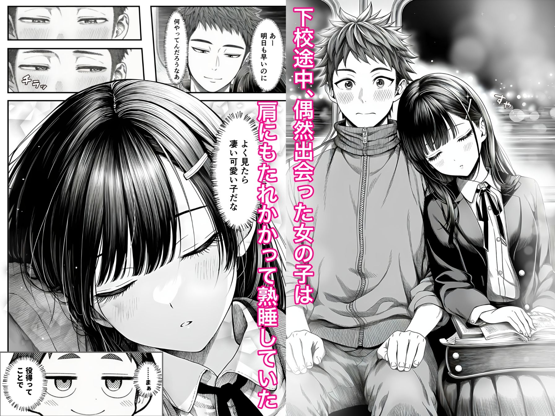 電車で何度も肩にもたれかかってくる女の子と、子作りセックスしてしまった_001