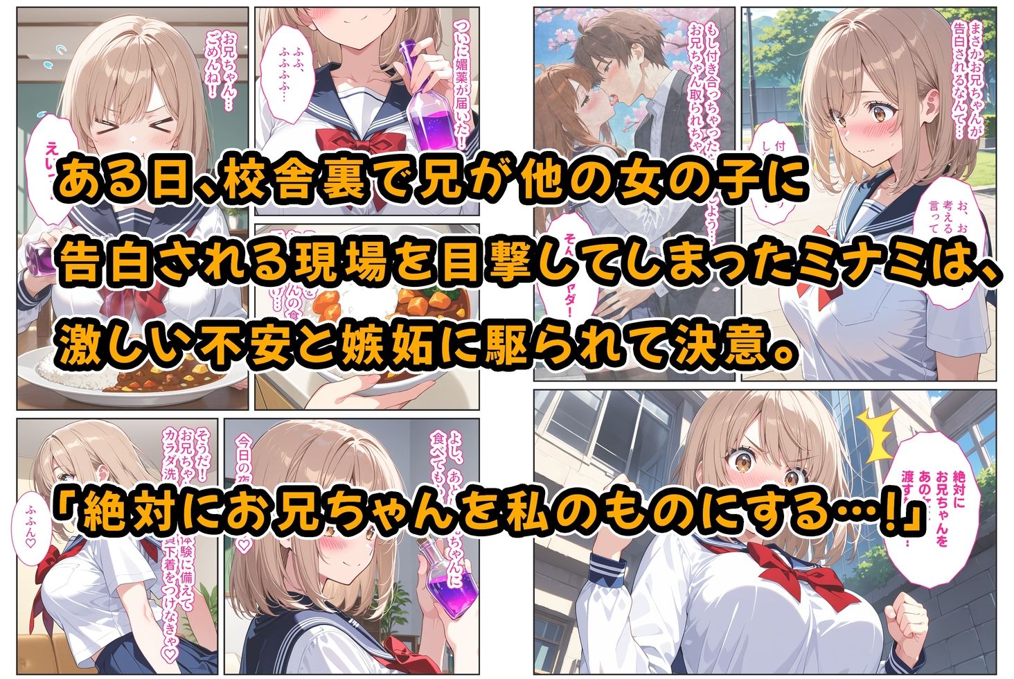 間違って媚薬を飲んで発情しちゃった爆乳妹が大好きな兄に中出しおねだりしてきた！_003
