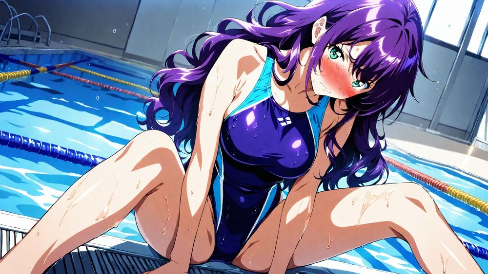 爆乳茶髪紫髪水泳美少女が熱血教師と水着姿孕ませ交尾【4K】_007