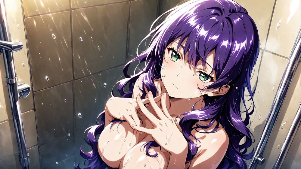 爆乳茶髪紫髪水泳美少女が熱血教師と水着姿孕ませ交尾【4K】_009